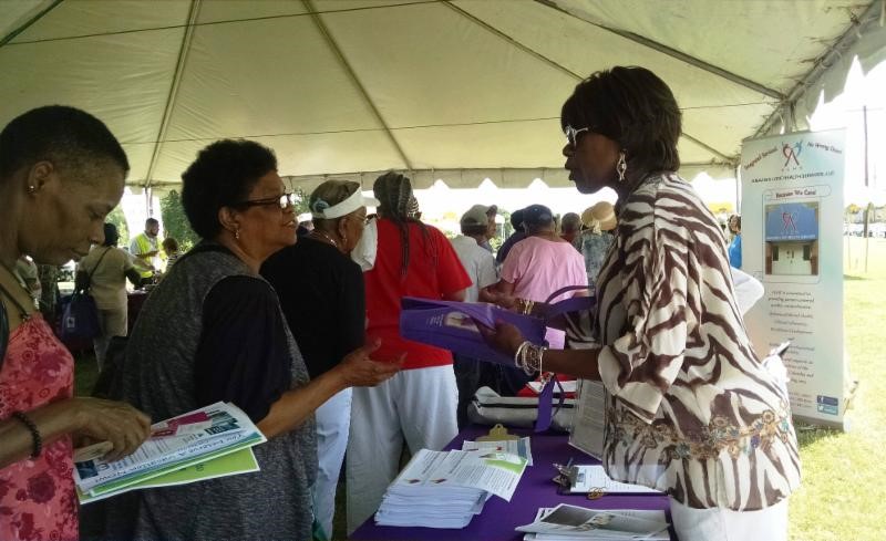 Consumer Outreach Specialist Jean Gross-Bethel at DC Parks and Recreation Senior Fest at Oxon Run Park in Ward 8