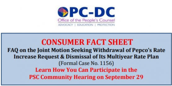 Understand what the Pepco Rate Increase proposal and Multi-Year Rate Plan would mean for you in our Formal Case No. 1156 Fact Sheet