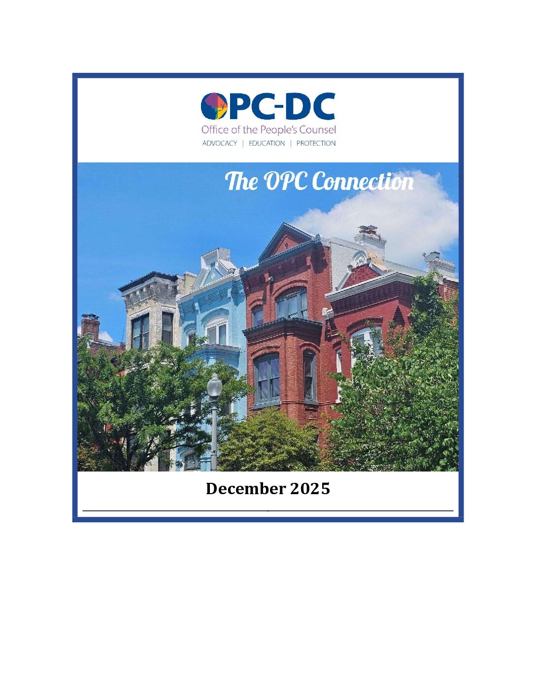 Celebrating the Season, Fighting Higher Gas Rates, Adopting Anacostia, Surveying Solar, & More in the December OPC Connection!