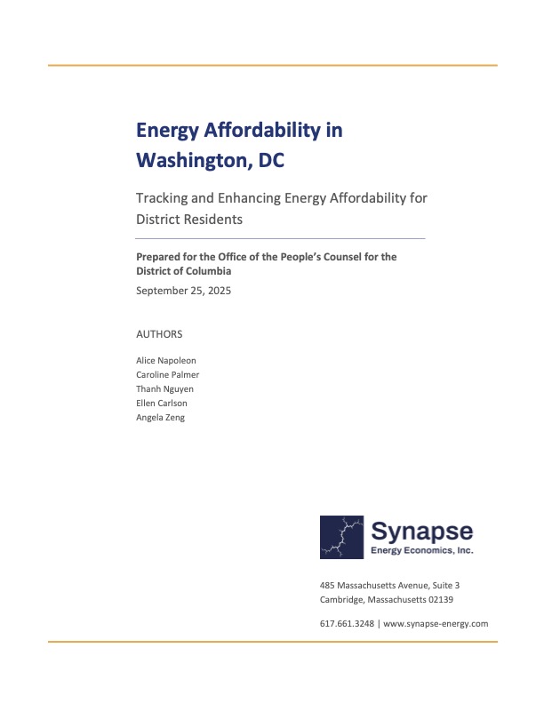 Report on energy Affordability in the District of Columbia