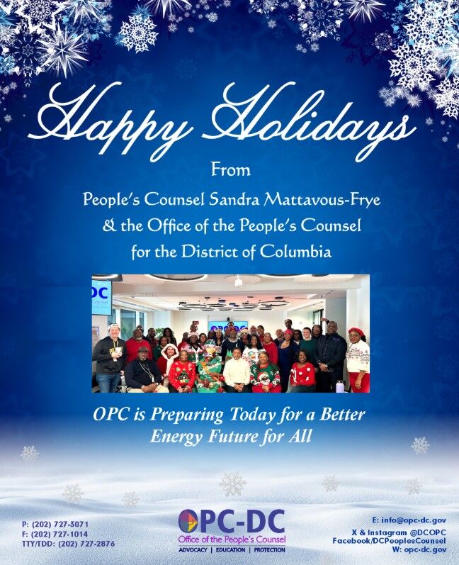 Image for the Tweet beginning: @DCOPC wishes all #HappyHolidays. And